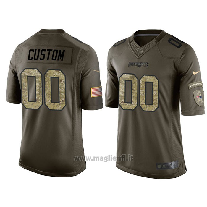 Maglia NFL Limited New England Patriots Personalizzate Salute To Service Verde2